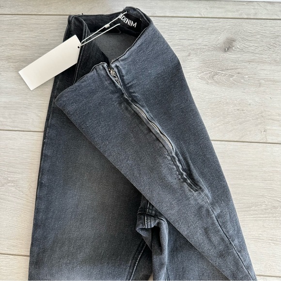 NWT EB Denim High Rise Stretch Split Hem Jeggings Gradeschool Side Zip XSmall - Picture 8 of 14